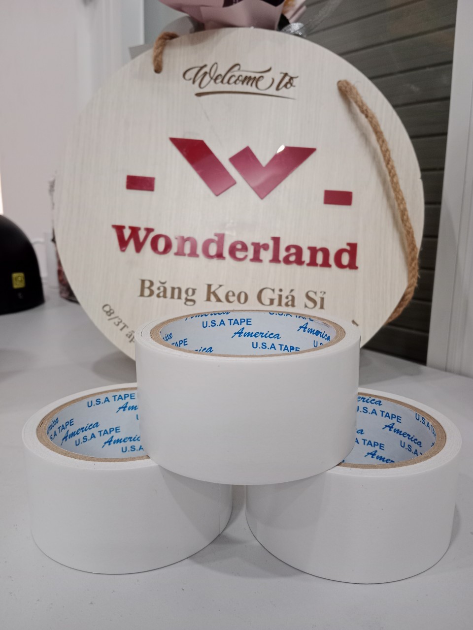 Băng keo 2 mặt trắng 48mm x 9m