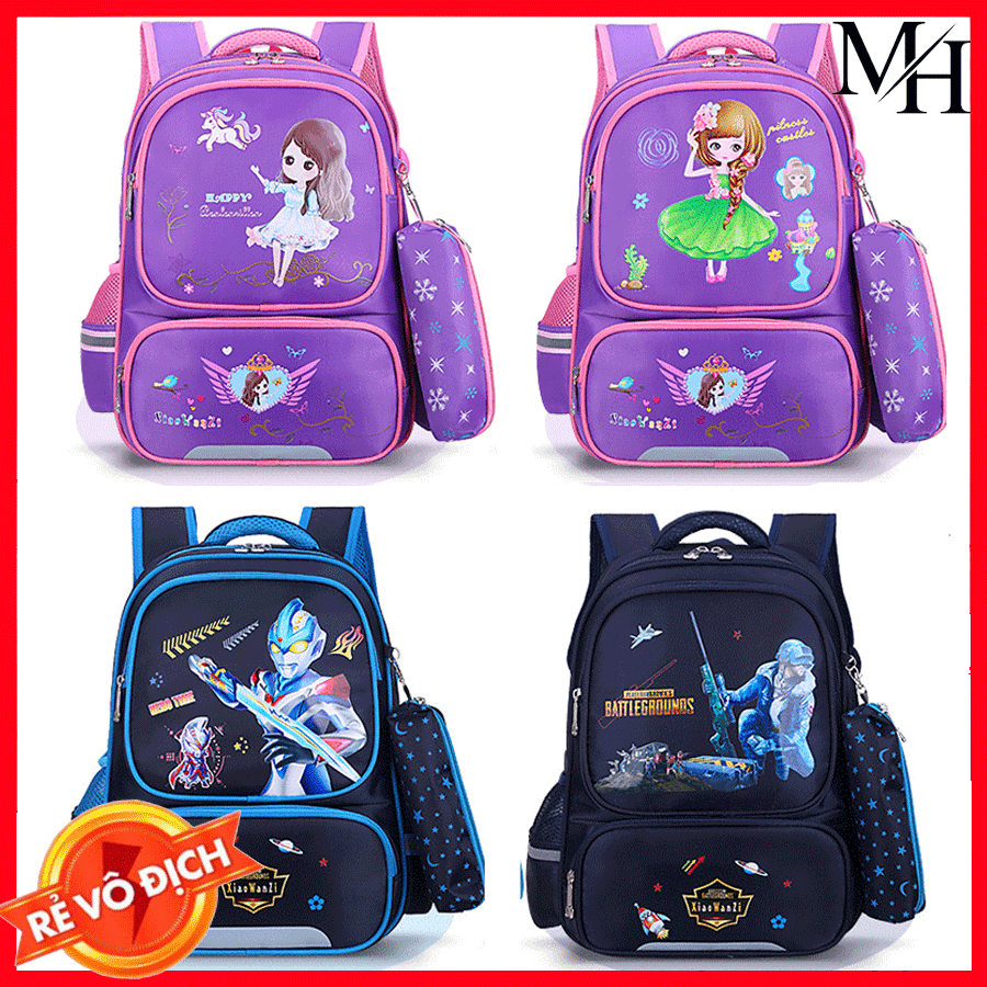 [KÈM TÚI] Ba lô học sinh siêu nhẹ cho bé gái, bé trai tiểu học (balo hoc sinh di hoc cap 1, cap 2), cặp sách chống thấm nước
