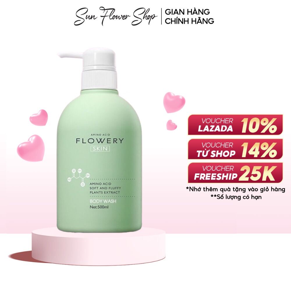 Sữa tắm nước hoa muối biển Flowery 500ml