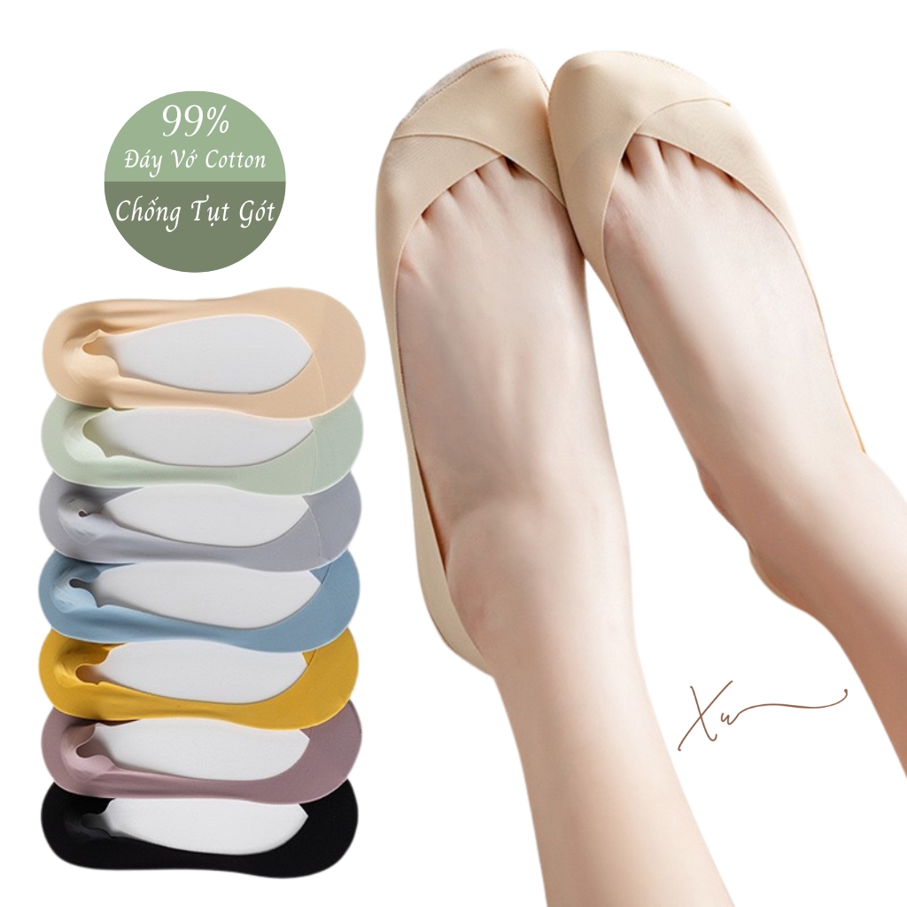 Vớ Lười Nữ, Vớ Mang Giày Cao Gót Viền Silicon Chống Tuột Chất Mỏng Và Thoáng Hơn Cotton VXU09