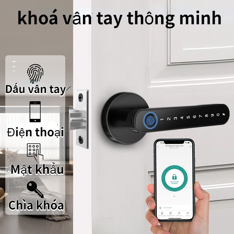 TUYA Digital Lock Smart Handle Lock Set Fingerprint Key Password Lock Khóa mật khẩu điện tử Khóa cửa vân tay