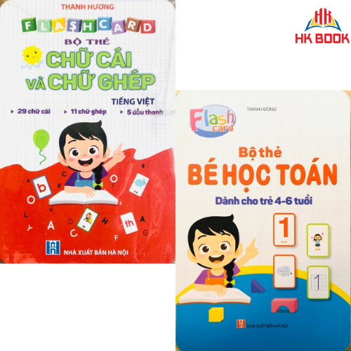 Sách - combo thẻ bé học toán và bộ thẻ chữ cái và chữ ghép - dành cho trẻ 4 - 6 tuổi