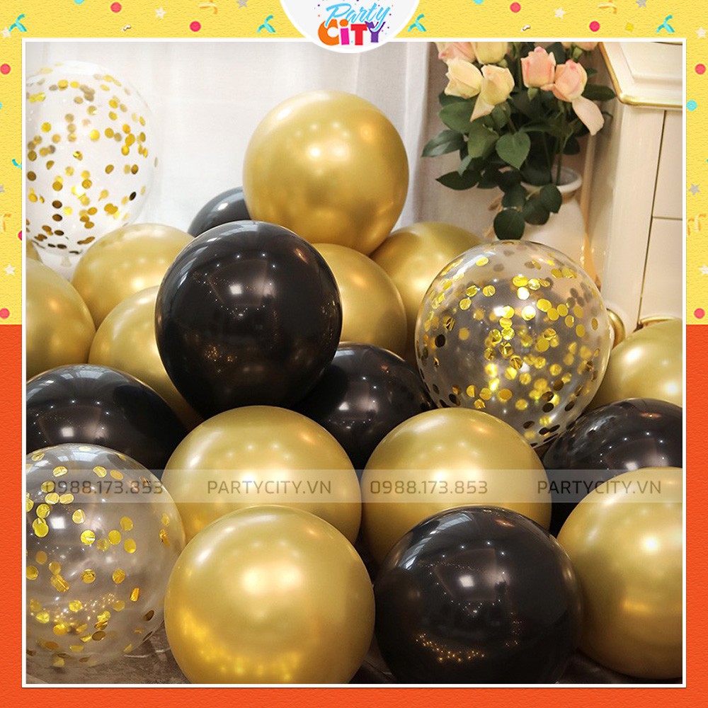 Mix 20 bóng bay trang trí sinh nhật, trang trí phòng cưới decor bóng siêu nhũ bóng sequin kim tuyến