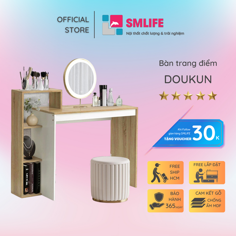 Bàn học sinh gỗ phong cách hiện đại smlife doukun