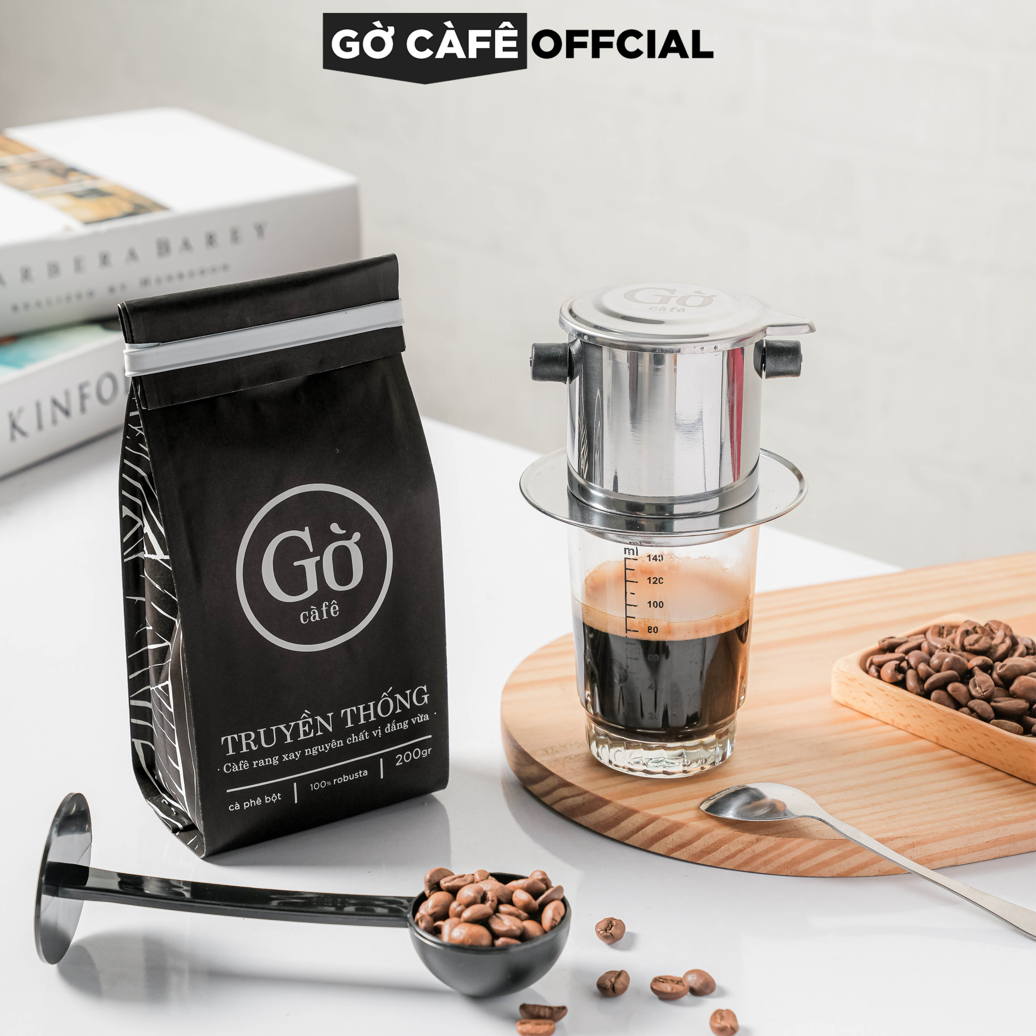 [COMBO 5 MÓN] Cà phê & Bộ dụng cụ pha phin tại nhà- Gờ cafe