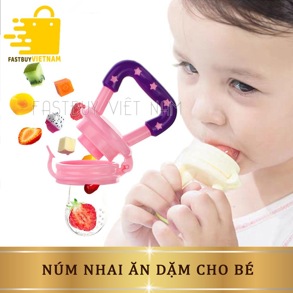 Núm Nhai Ăn Dặm Cho Bé Chống Hóc - Túi Nhai Silicon, Chất liệu Silicon an toàn, dành cho bé từ 6 tháng tuổi