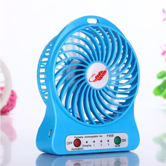 Quạt sạc tích điện usb mini fan có đèn led chiếu sáng