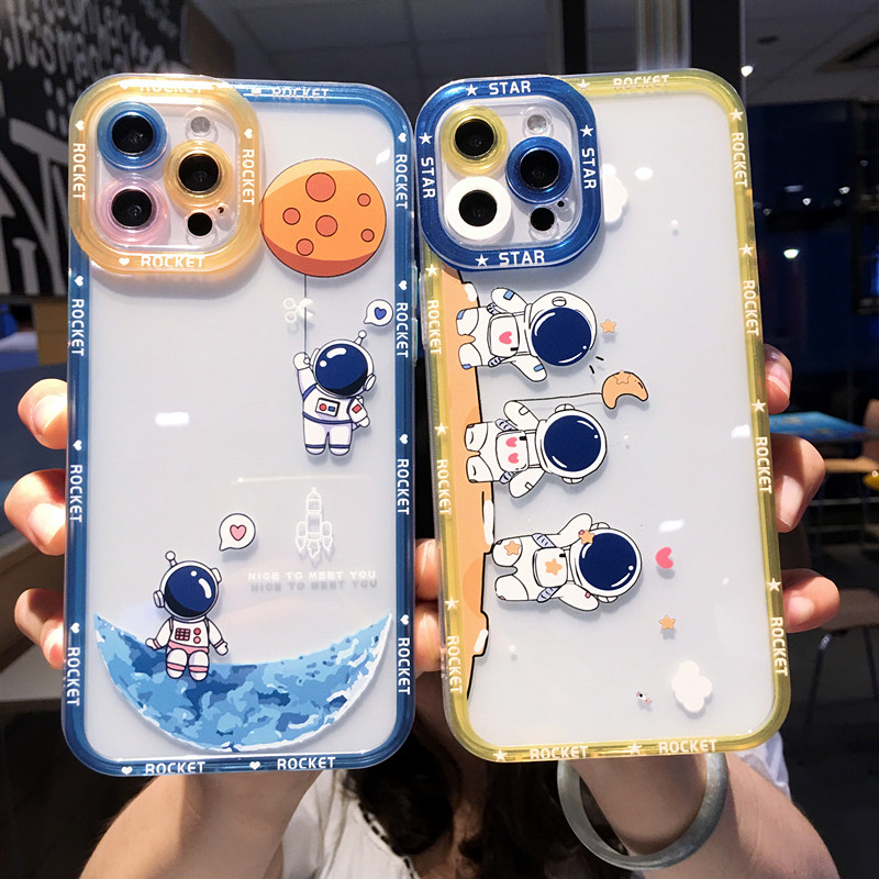 Ốp Lưng Silicon Chống Sốc Viền Nổi Astronaut
