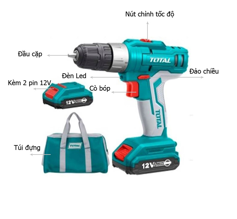 Máy khoan búa dùng pin lithium 12v tidli1222