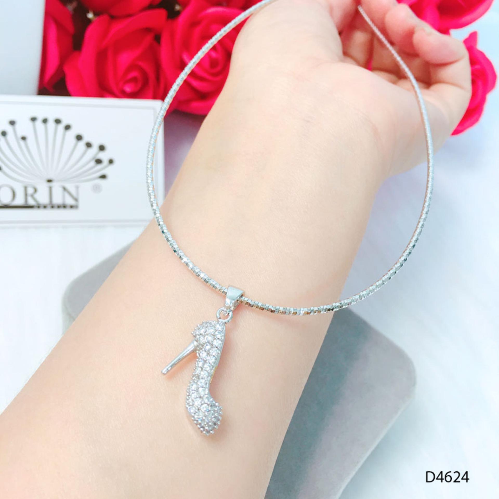 Kiềng dẻo, kiềng cổ bạc mặt chiếc giày thiết kế cao cấp Orin D4624 - Long Tien