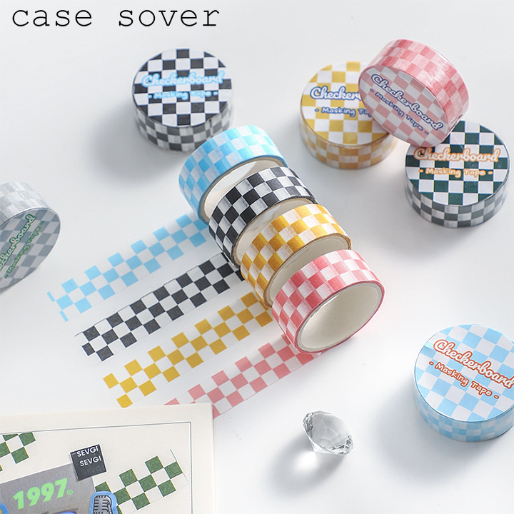 Cuộn WashiTape chủ đề Checkerboard trang trí Planner, Bullet Journal - Case Sover