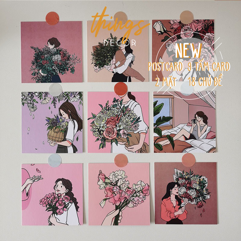 Set postcard ảnh trang trí dán tường bàn học phòng ngủ phụ kiện đồ dùng decor vintage retro aethestic hàn quốc