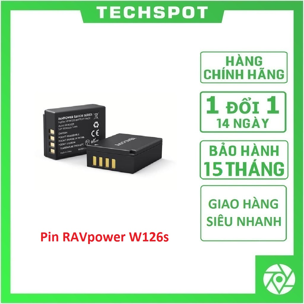 Pin Fujifilm NP-W126S RAVpower RP-BC023 | Bảo hành 15 tháng | Hàng Chính Hãng