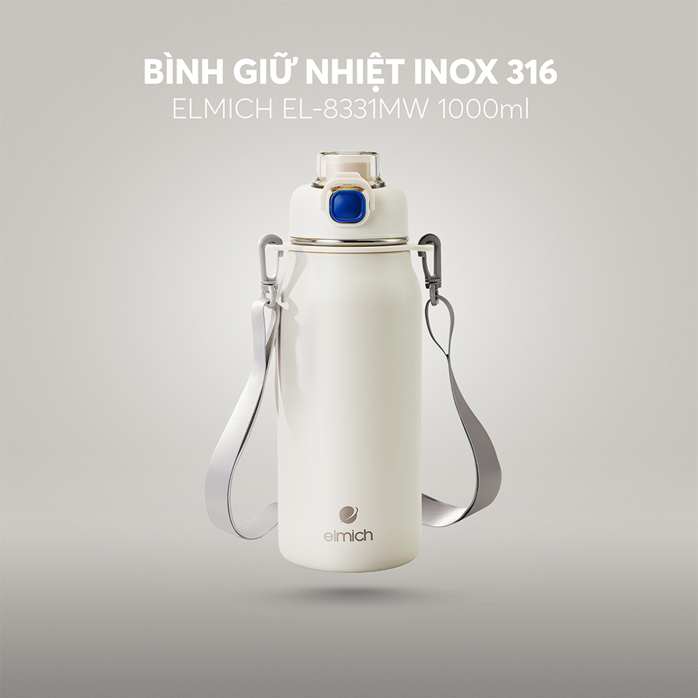 (Sale giữ chuỗi- Chỉ 01-10.11)Bình giữ nhiệt inox 316 Elmich EL8331 dung tích 1L