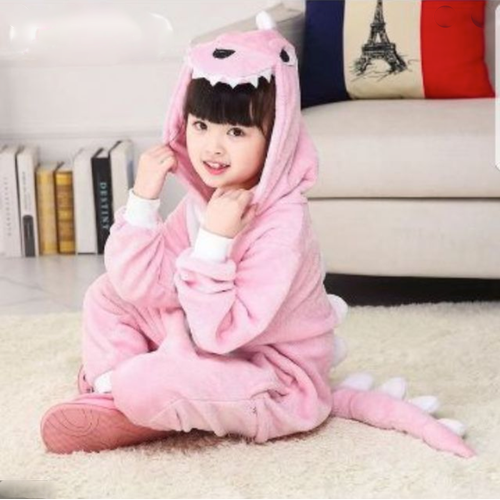 Bộ Đồ Khủng Long Hồng Cho Trẻ Em Bộ Liền Thân Hình Thú Cho Bé Siêu Dễ Thương Chất Mềm Mịn - Desi