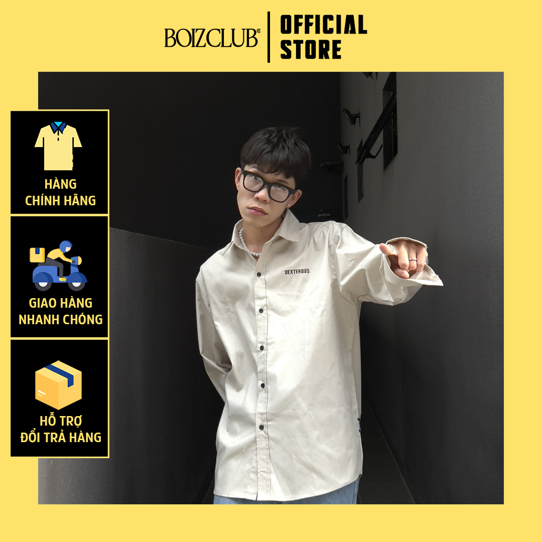 Áo sơ mi dài tay kaki dexterous boiz club - áo sơ mi kaki dài tay nam nữ chất liệu không xù, thấm hút mồ hôi tốt
