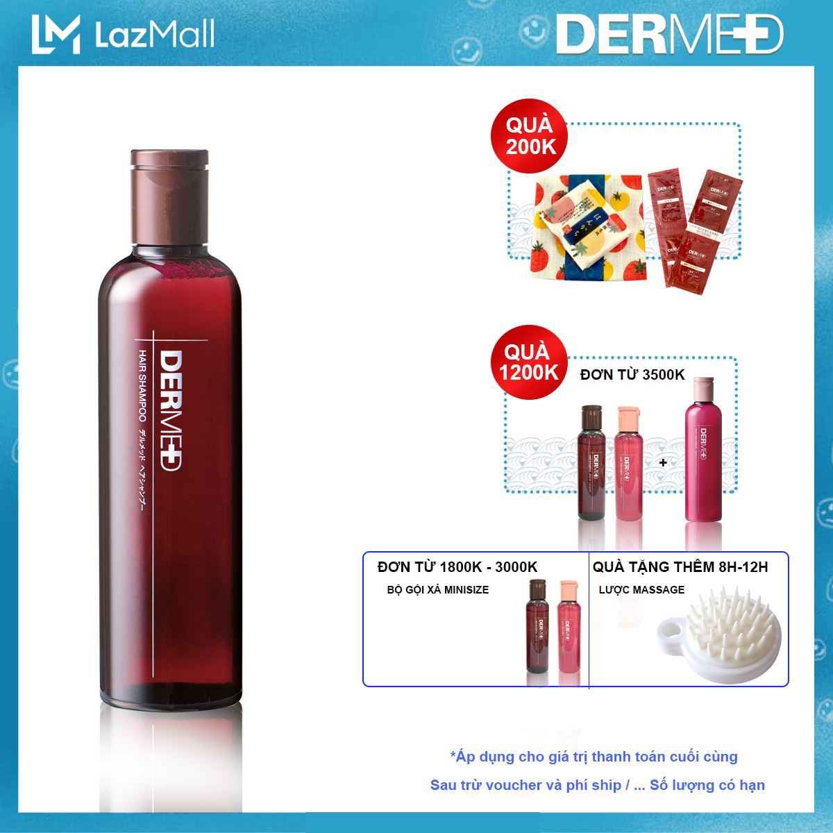 Dầu gội phục hồi tóc và da đầu cho nữ, nam ngăn rụng tóc, sạch gàu triệt để và chăm sóc tóc toàn diện nội địa số 1 Nhật Bản Dermed Hair Shampoo 240ml