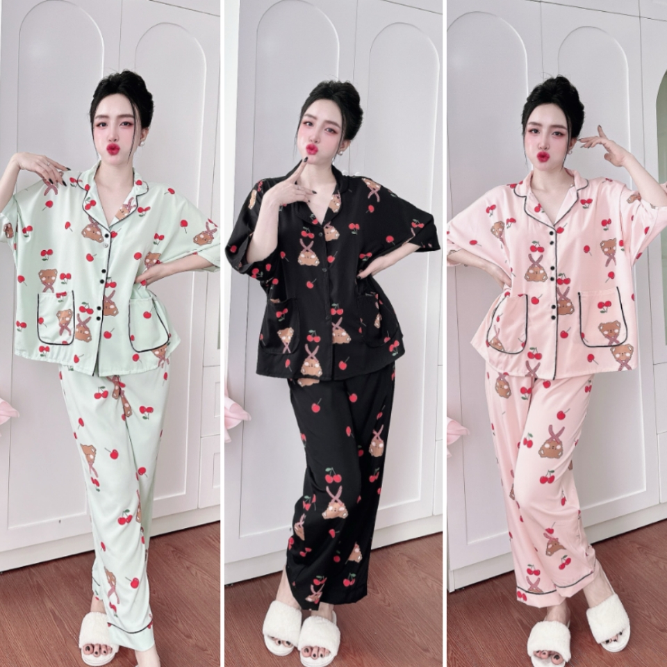 Đồ bộ bigsize 50-100kg dài cánh dơi lụa nhật cho nàng mũm mĩm