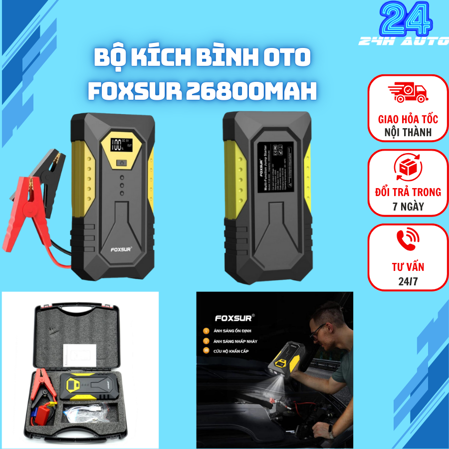 Kích Bình Ô Tô 12V Đề Nổ Khẩn Cấp Xe Hơi - Sản Phẩm Đa Năng Cao Cấp