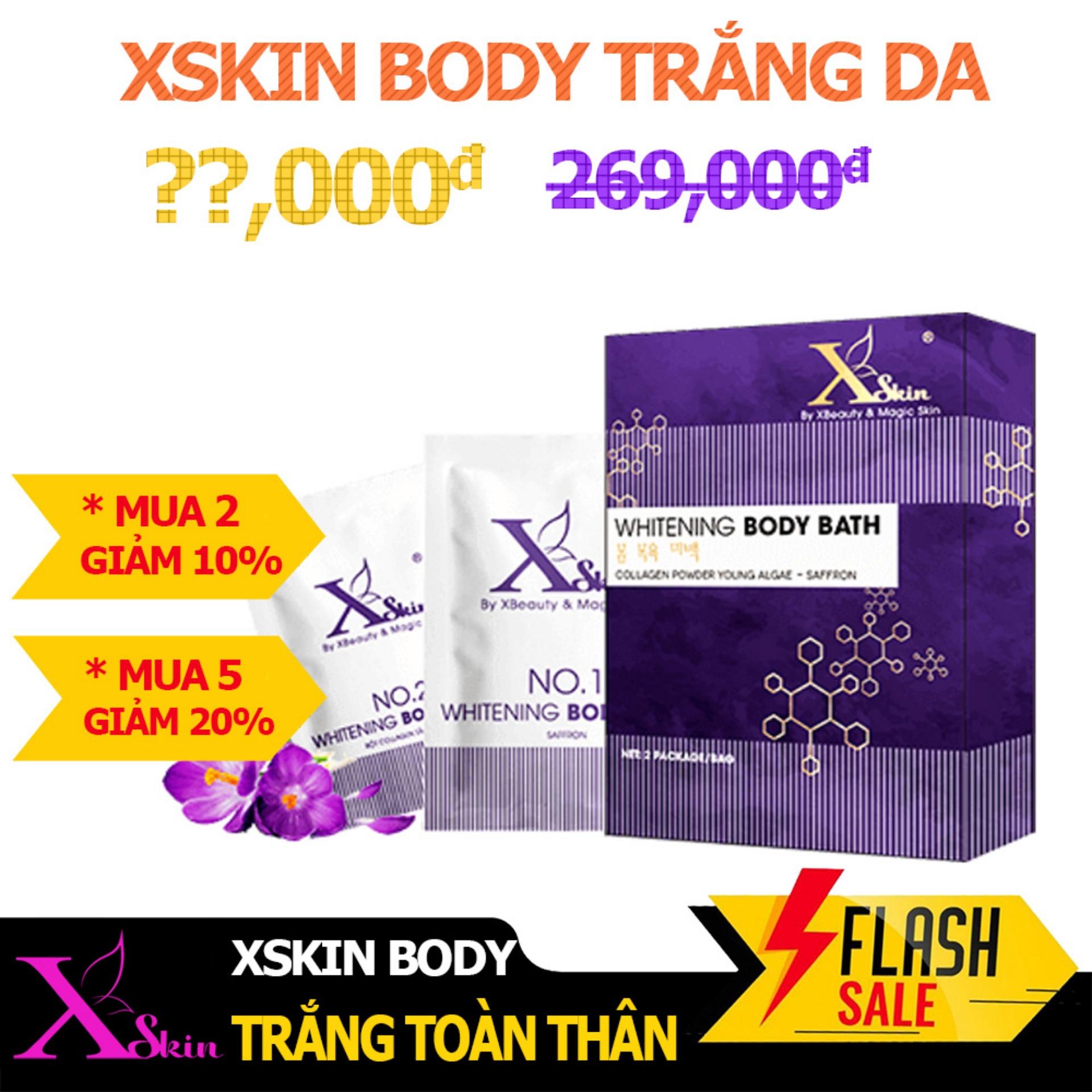 Bộ đôi dưỡng trắng da mặt XSKIN Whitening Face Mask gồm Saffron và Kem ủ trắng giúp da sáng mịn và chống lão hóa