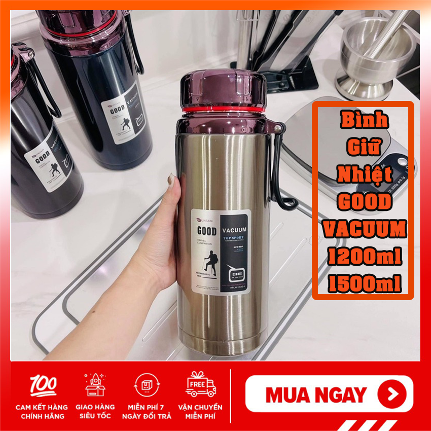 BÌNH GIỮ NHIỆT NẮP KIM CƯƠNG CAO CẤP 1200ml và 1500ml , giữ nóng giữ lạnh