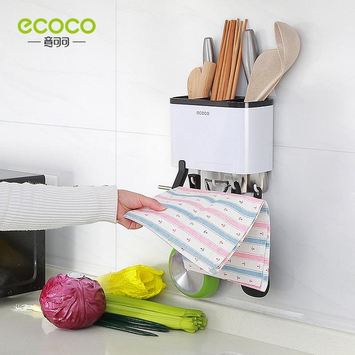 Kệ nhà bếp đa năng cắm dao đồ dùng ecoco 1801 dán tường