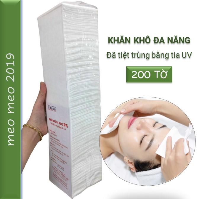 Khăn PA đa năng lau mặt trong SPA mềm dịu mỏng nhẹ 200 tờ/cây