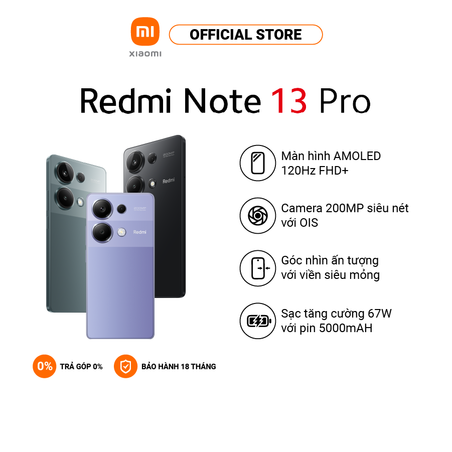 Điện thoại thông minh Xiaomi Redmi Note 13 Pro 4G