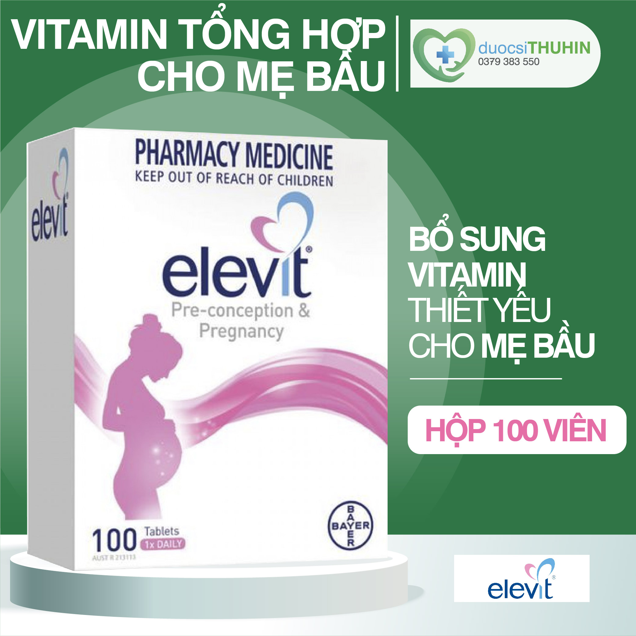 Bayer Elevit Pre Conception & Pregnancy - Bayer Elevit Bầu 100 viên