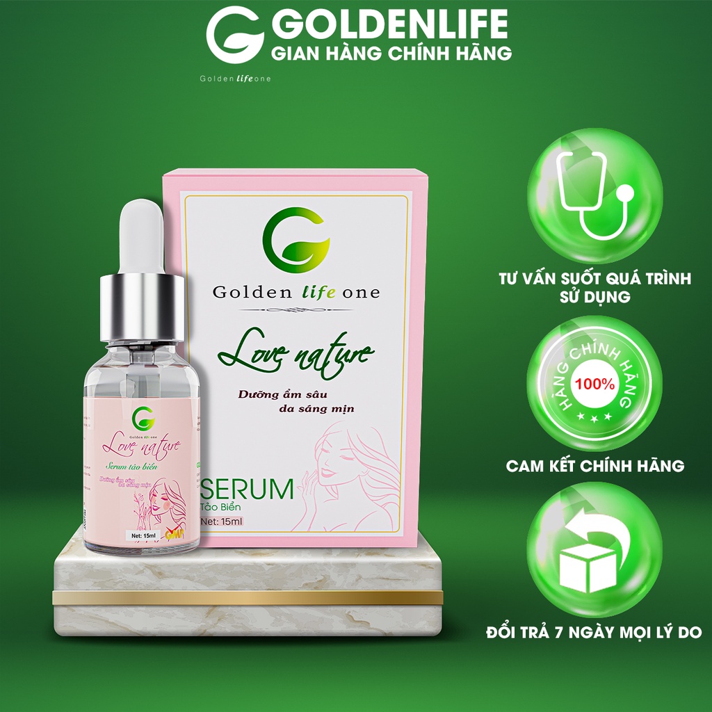 Serum giảm thâm nám Tảo Biển Love Nature GOLDEN LIFE ONE 15ML giảm nám, tàn nhang, vết nhăn trên da giúp da căng bóng