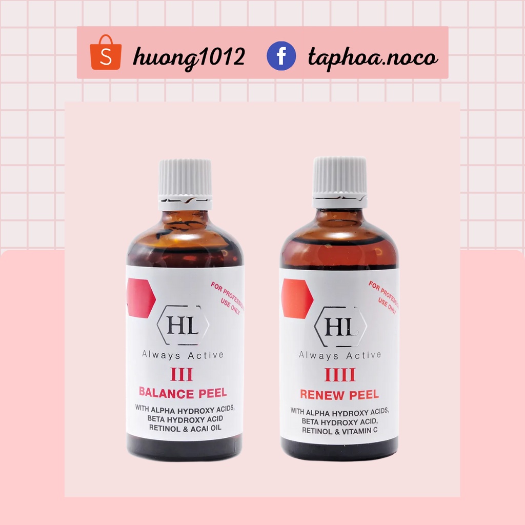 Peel điều tiết bã nhờn holy land balance peel iii, peel tái tạo renew peel iiii