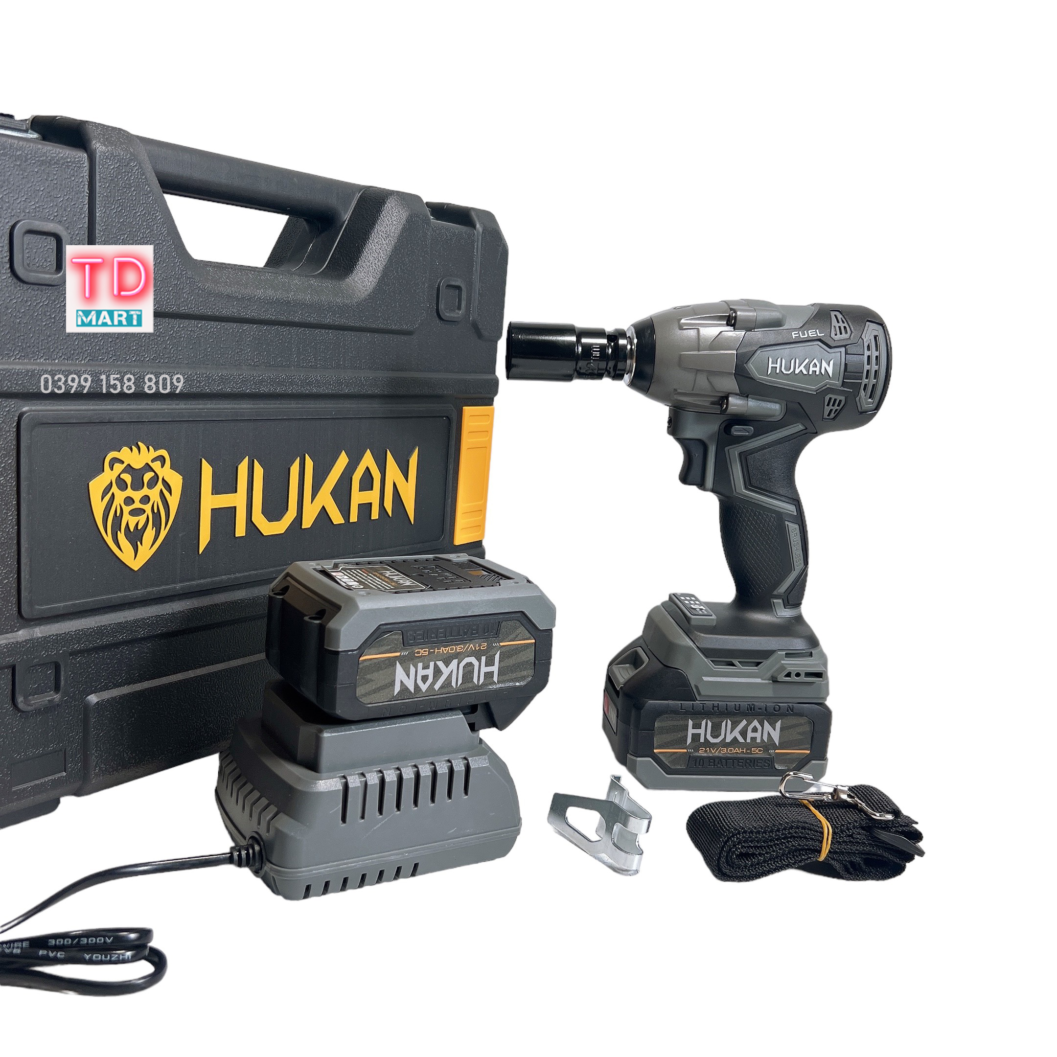 Máy siết bulong HUKAN X1PRO Không Chổi Than Lực Siết 350N.m Đầu 2 In 1