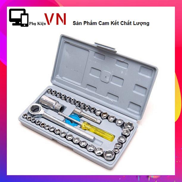 Dụng cụ mở bu lông ốc vít 46 Chi Tiết / Bộ Đồ Nghề Sửa Chữa 46 món -  Bộ Dụng Cụ Sửa Chữa Ô Tô Và Xe Máy Gồm 45 Dụng Cụ Và 1 Hộp Đựng Tiện Lợi