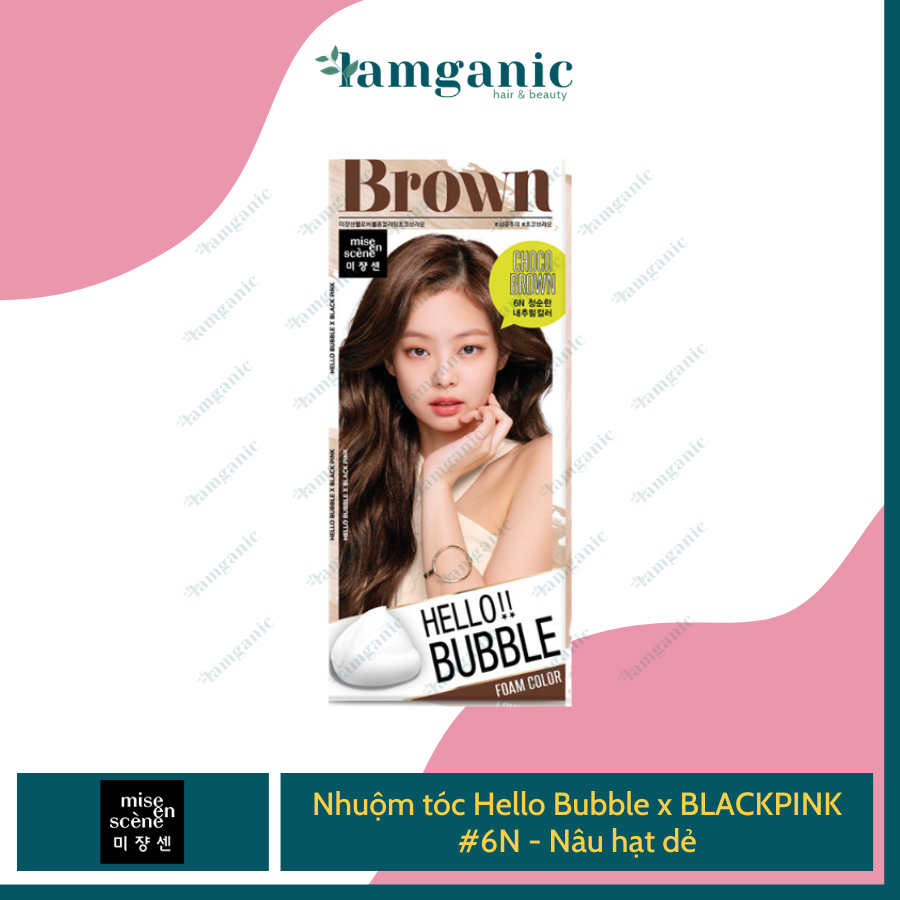 Thuốc nhuộm tóc dạng bọt hello bubble foam x blackpink - màu nâu hạt dẻ