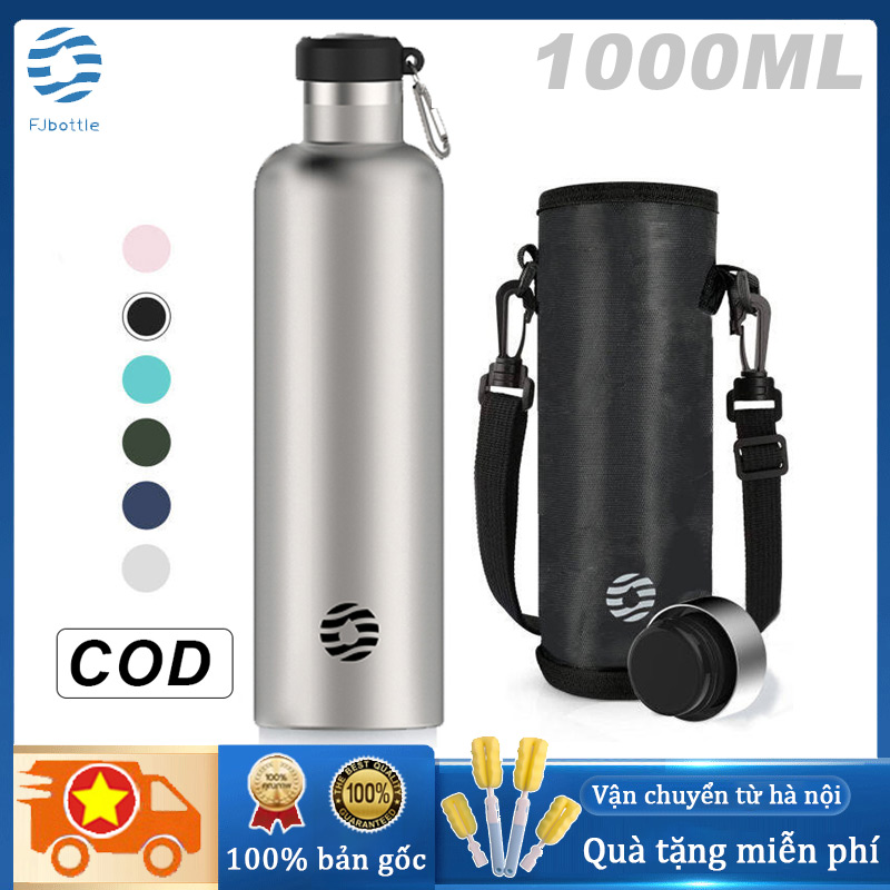 Fjbottle bình giữ nhiệt 1 lít màu bạc bình nước thể thao bình giữ nhiệt inox 316 giữ nóng hoặc lạnh tốt 24hours vận chuyển từ hà nội