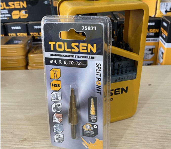 Mũi khoan tháp bước 2mm hss titanium tolsen 75871