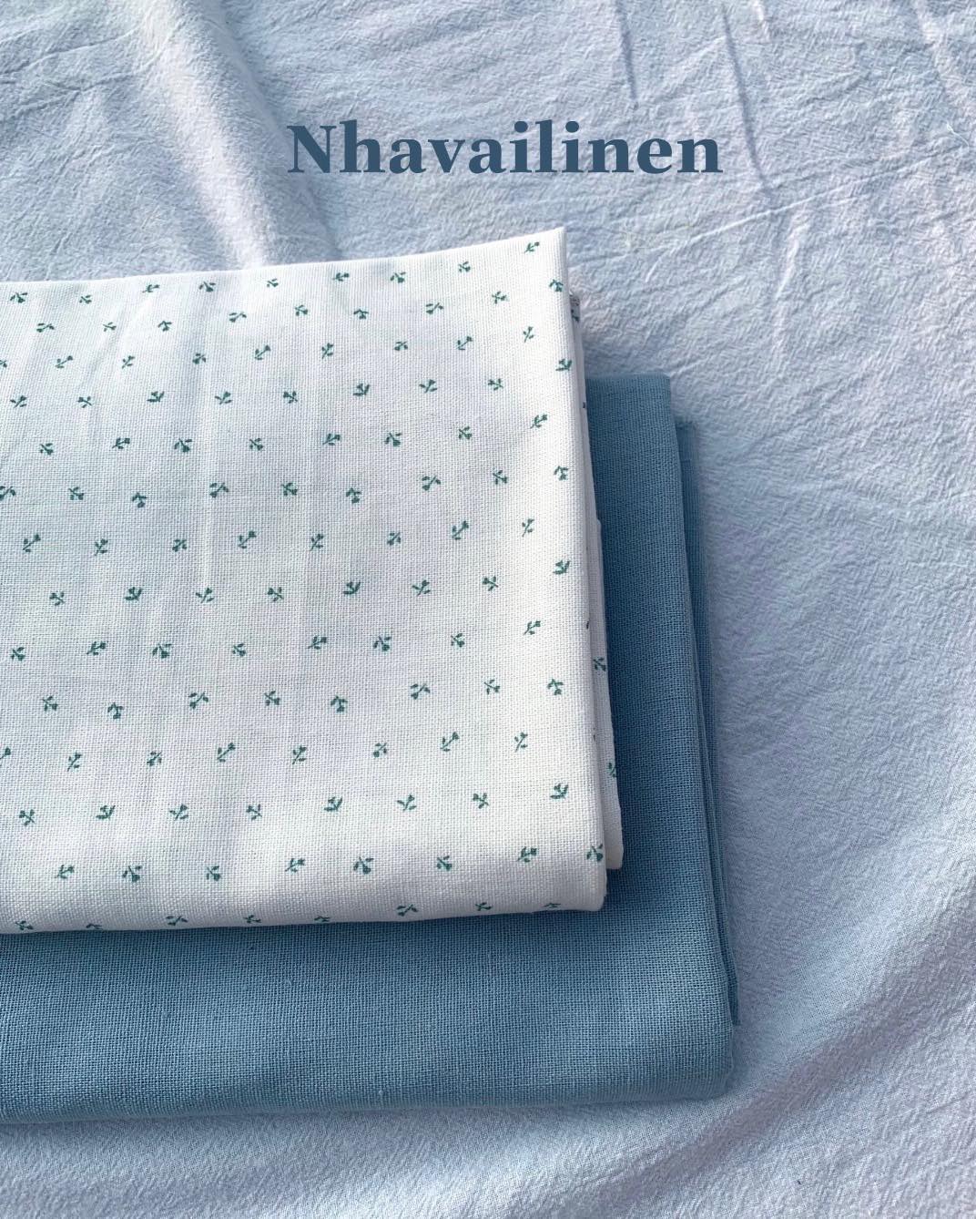 Linen bột hoa hồng nhỏ xanh