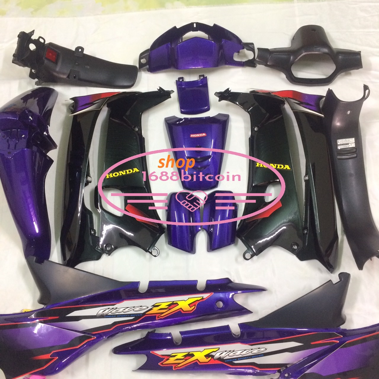 Dàn áo Wave ZX - wave alpha ,đời 2005-2006 màu Tím - nhựa nguyên sinh ABS