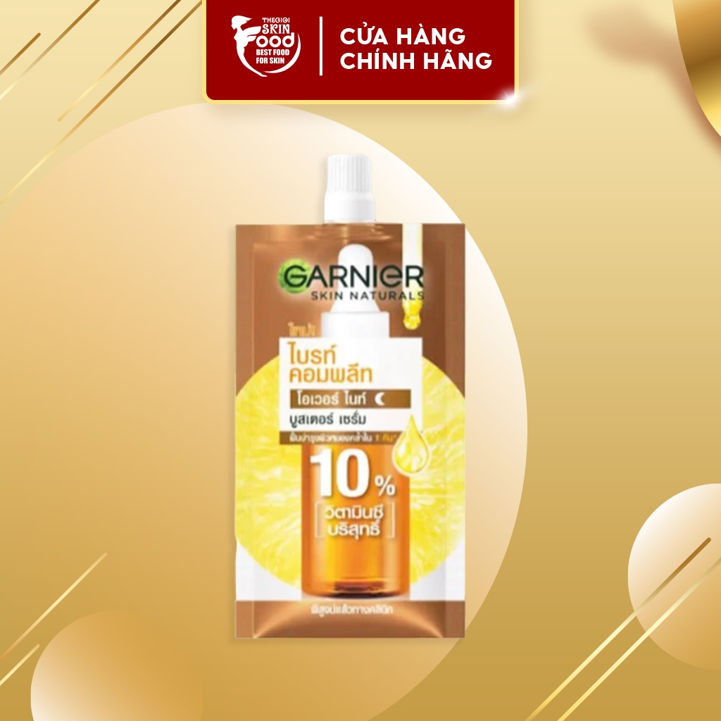 Dưỡng Chất Sáng Da Ban Đêm Garnier Skin Naturals Bright Complete Overnight Booster Serum 7.5ml