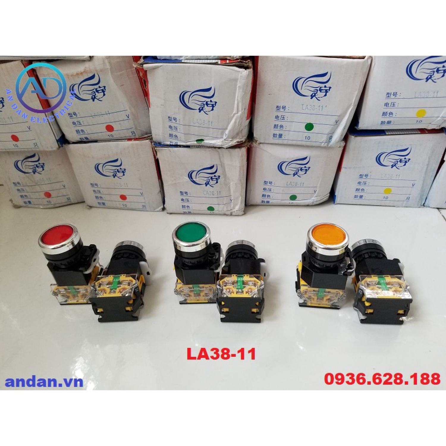 Nút nhấn ấn đề không đèn phi 22mm la38, nhấn nhả la38-11, nhấn giữ la38-11s