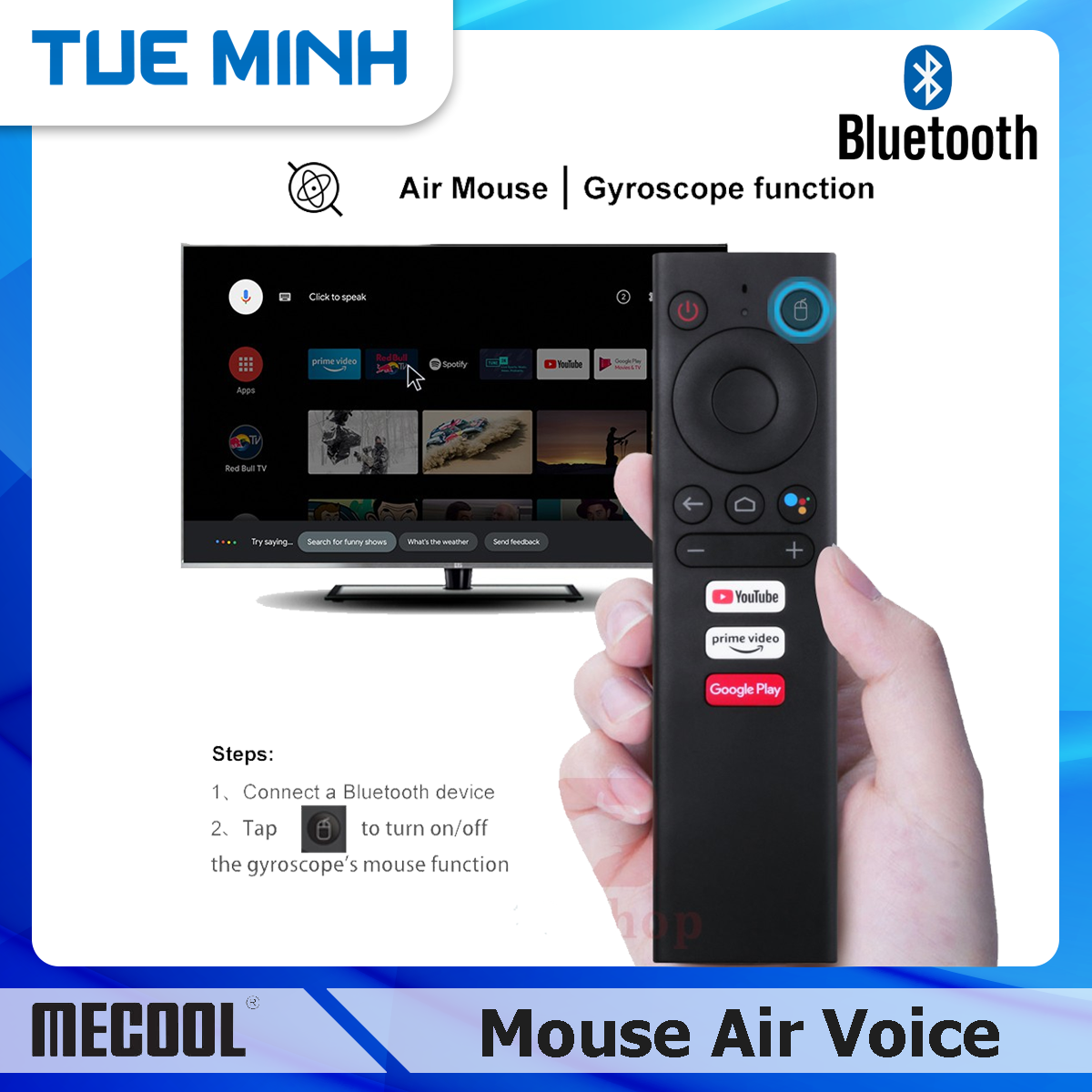Điều khiển chuột bay tìm kiếm giọng nói Remote Mouse Air Voice Bluetooth Mecool V01