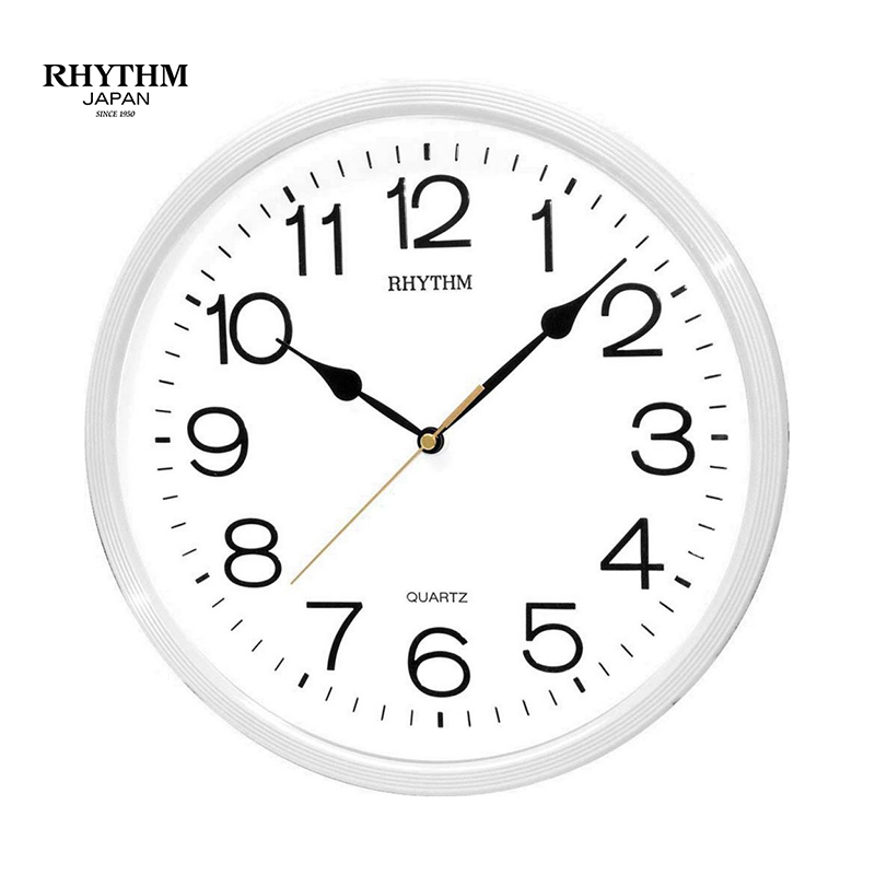 Đồng hồ treo tường Nhật Bản Rhythm CMG734NR03 , Kt 31.2 x 5.0cm, 710g, Vỏ nhựa cao cấp, dùng PIN