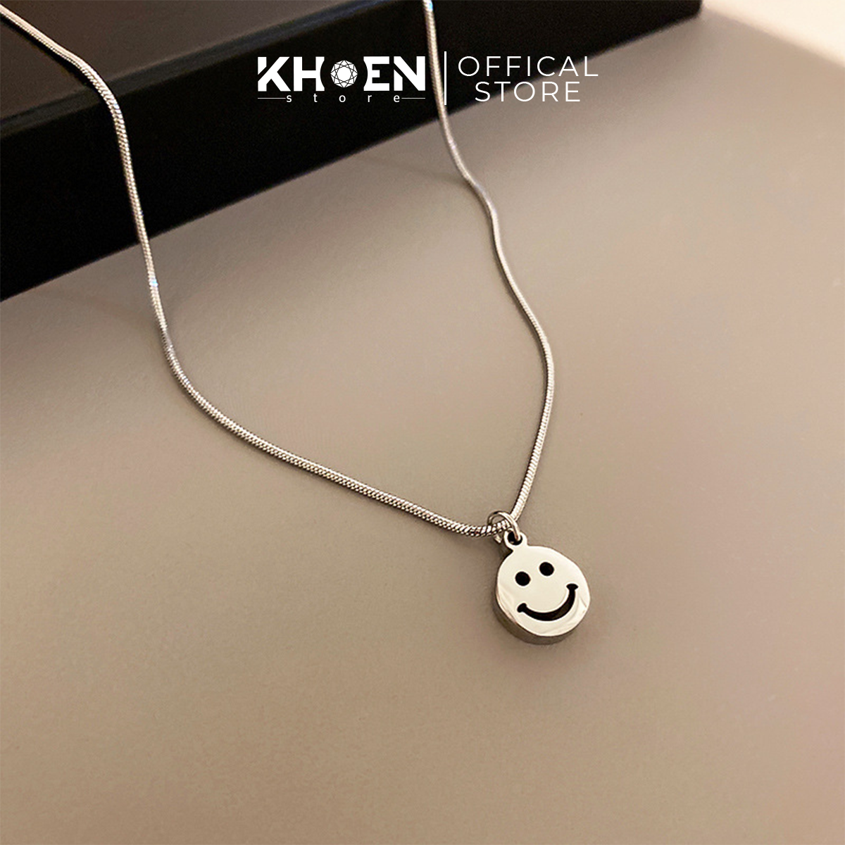 Vòng cổ mặt cười - Titanium - Khoen Store