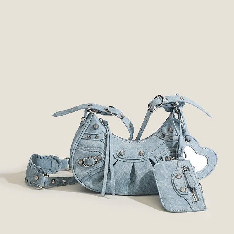 Túi Jean Xanh màu loang đủ phụ kiện hàng hottreand 2023