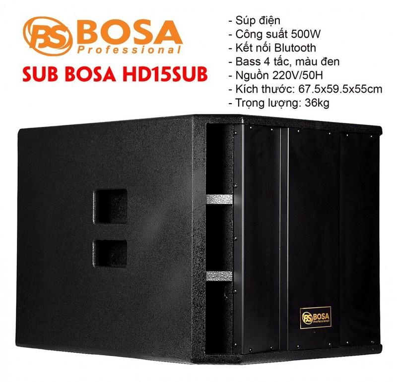 Loa sub điện bass 40 bosa hd-15sub pro công suất 500w