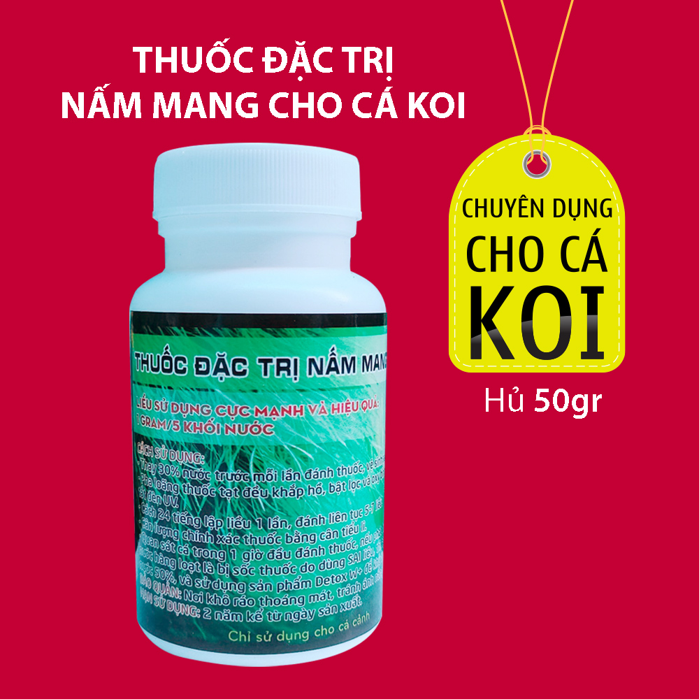 Nấm mang cá Koi hiệu quả nhanh cách xử lý cá bị nấm mang lọ 50gr