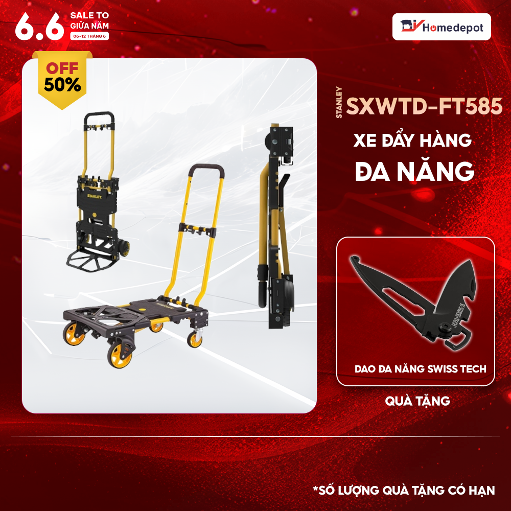 Xe đẩy đa năng gấp gọn stanley sxwtd-ft585