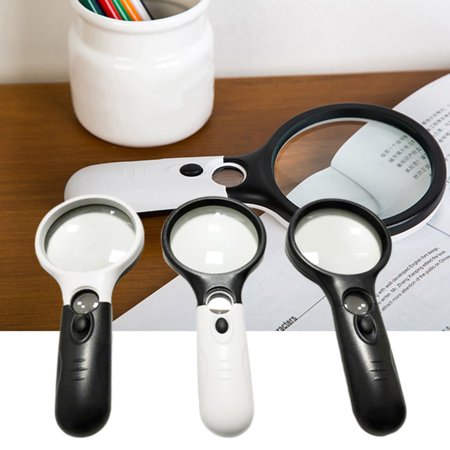 Kính lúp cầm tay 2 ống kính quang học với 3 đèn led chiếu sáng -  KÍNH LÚP 6902A-B CÓ ĐÈN LED