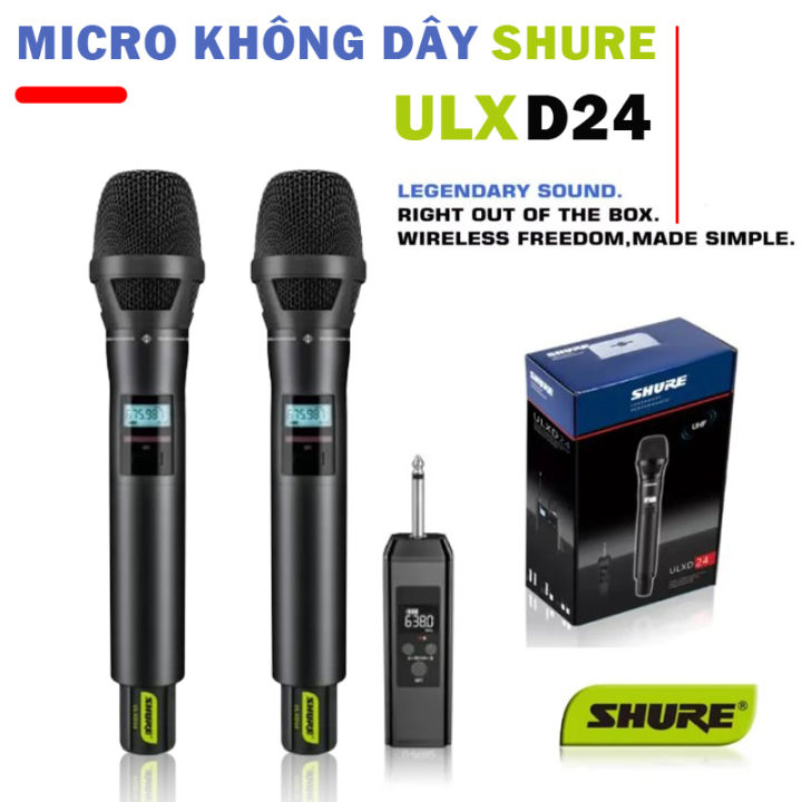 2024 Micro SHURE ULXD24 Karaoke Không Dây . Micro Đa Năng Cho Loa Kéo Âm Ly Karaoke Gia Đình. Mixer Hát Vang Nhẹ . Chống Hú Rít Công Nghệ Lọc Âm Mới hất Hát Cực Hay Chíp Sử LÝ Mới UHF Sóng Xa Ổn Định BH 12 Tháng