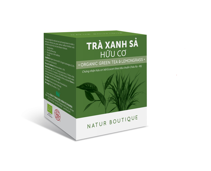 Trà xanh sả hữu cơ túi lọc fito